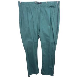 Denim 24 7 Roamans Plus Size‎ 30WT Jeans Tall Elastic Waist Green Straight 1012